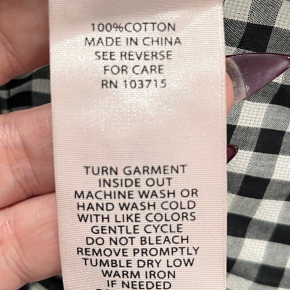 Nanette Nanette Lepore Gingham Plaid Bell Sleeve Peplum Blouse Womens L - Picture 3 of 9